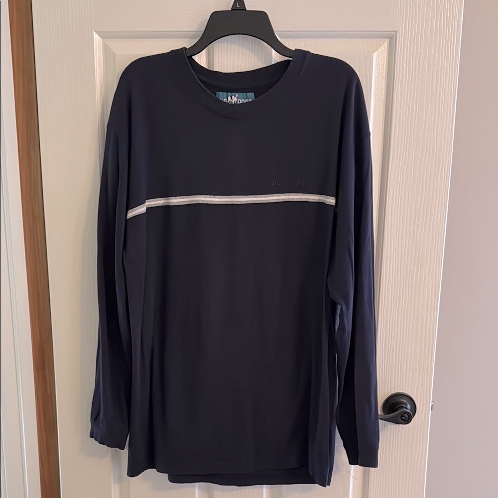 Big Dogs Blue and White Long Sleeve Tee